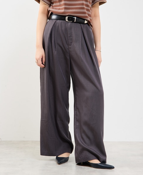 接触冷感タックリラックスパンツ 詳細画像 チャコールグレー 3