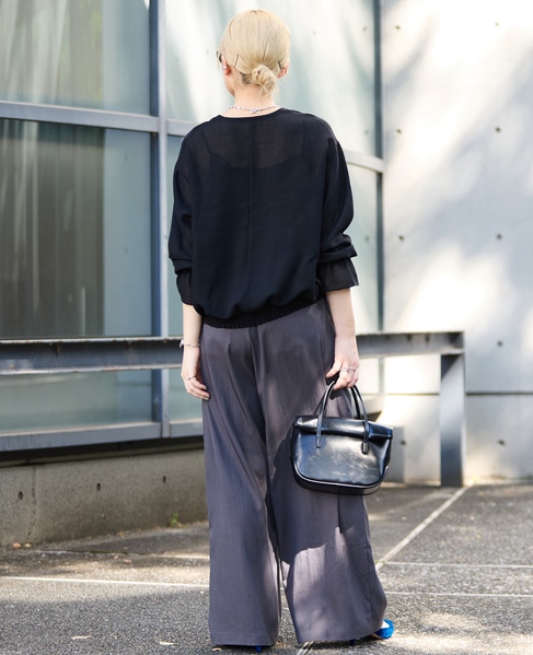 接触冷感タックリラックスパンツ 詳細画像 チャコールグレー 9