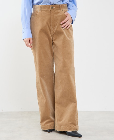 斜め切り替えフレアーパンツ 詳細画像 グレイッシュベージュ 1