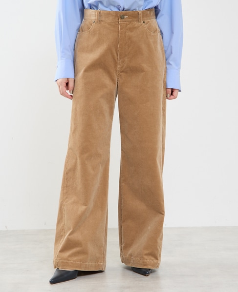 斜め切り替えフレアーパンツ 詳細画像 グレイッシュベージュ 2