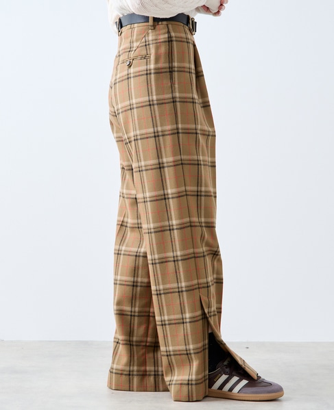 【A_/エース】ウールチェックスラックス 詳細画像 ブラウン 5