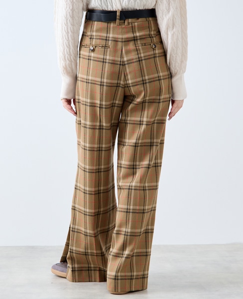 【A_/エース】ウールチェックスラックス 詳細画像 ブラウン 6