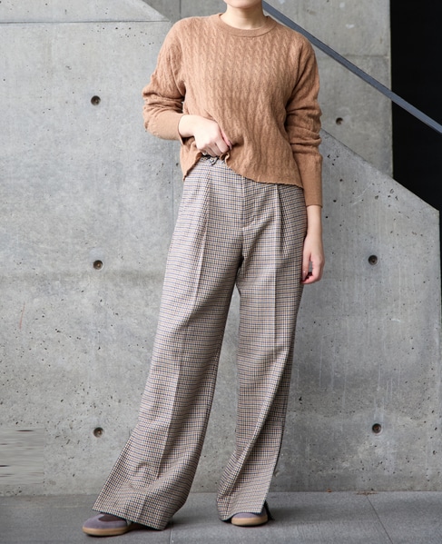 【A_/エース】ウールチェックスラックス 詳細画像 ネイビー 1