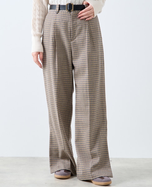 【A_/エース】ウールチェックスラックス 詳細画像 ネイビー 2