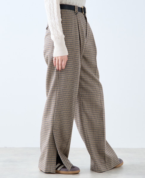 【A_/エース】ウールチェックスラックス 詳細画像 ネイビー 4