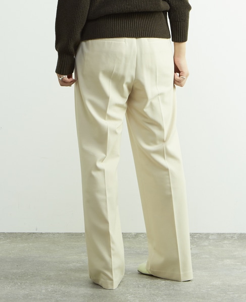 後ろゴム裏起毛ストレッチセミフレアーパンツ 詳細画像 オフホワイト 3