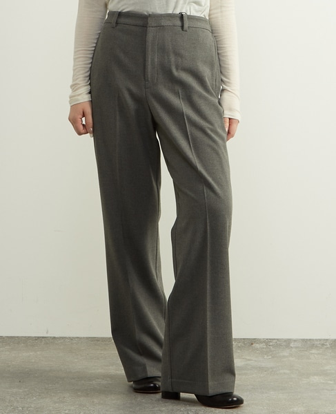 後ろゴム裏起毛ストレッチセミフレアーパンツ 詳細画像 グレー 1