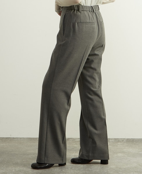 後ろゴム裏起毛ストレッチセミフレアーパンツ 詳細画像 グレー 3