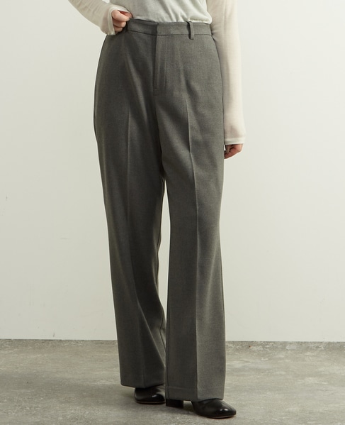 後ろゴム裏起毛ストレッチセミフレアーパンツ 詳細画像 グレー 6