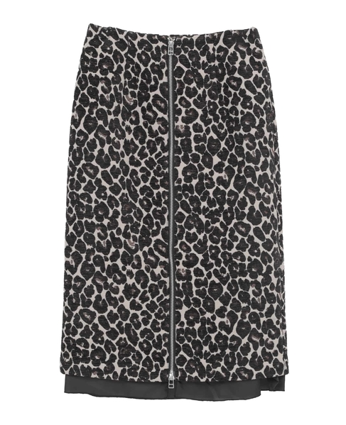 フロントジップミディ丈スカート 詳細画像 レオパード 10