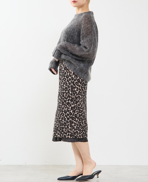 フロントジップミディ丈スカート 詳細画像 レオパード 9