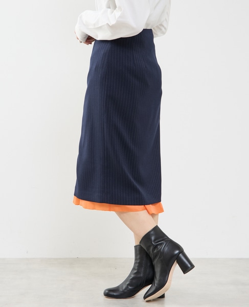 フロントジップミディ丈スカート 詳細画像 ネイビー 5