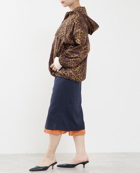 フロントジップミディ丈スカート 詳細画像 ネイビー 7