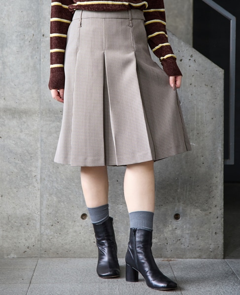 ボックスプリーツスカート 詳細画像 ブラウン系その他 2