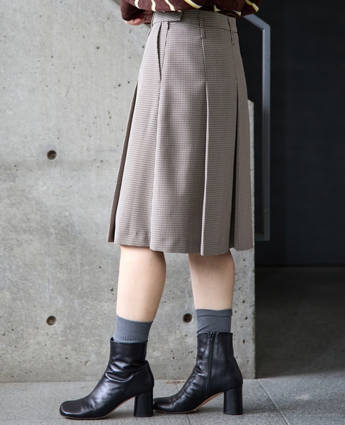 ボックスプリーツスカート 詳細画像 ブラウン系その他 3