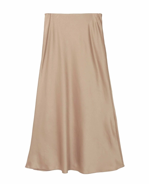 バイアスフレアーサテンスカート 詳細画像 キャメル 5