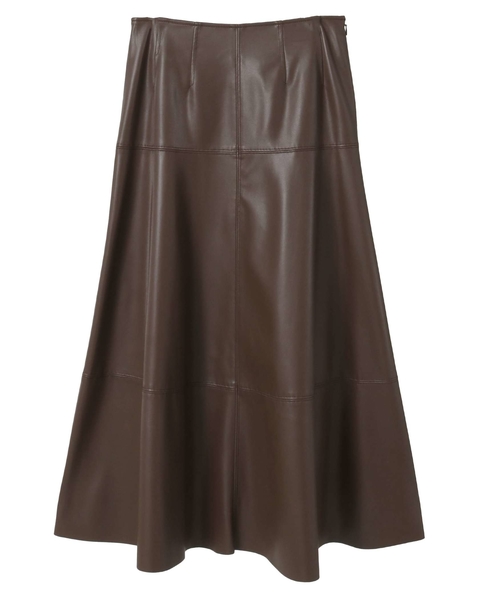 合成皮革切替デザインマーメイドスカート 詳細画像 ブラウン 10