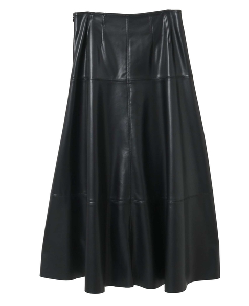 合成皮革切替デザインマーメイドスカート 詳細画像 ブラック 11