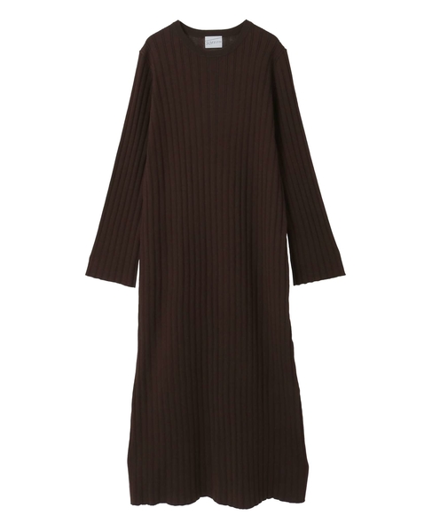 ウール混ランダムリブワンピース 詳細画像 ブラウン 6