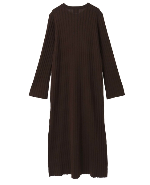 ウール混ランダムリブワンピース 詳細画像 ブラウン 7