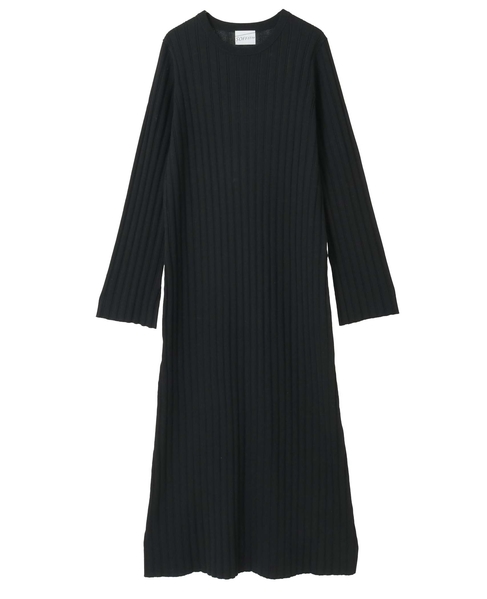 ウール混ランダムリブワンピース 詳細画像 ブラック 6