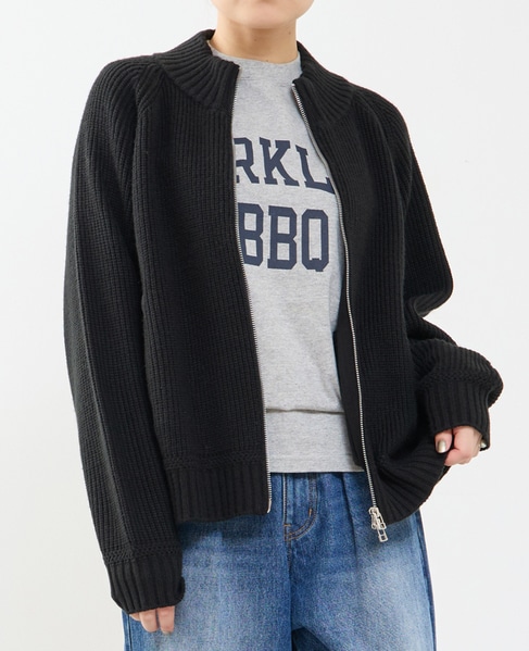 バルキージップ付ニット 詳細画像 ブラック 1