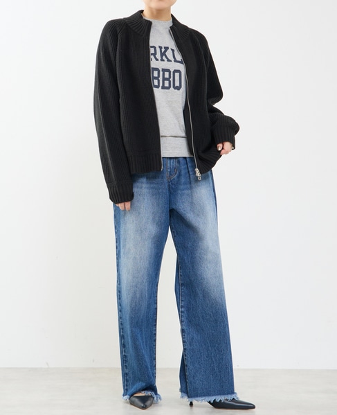 バルキージップ付ニット 詳細画像 ブラック 4