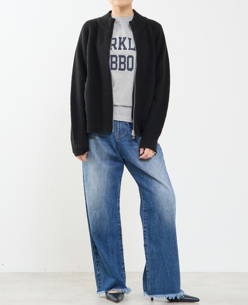 バルキージップ付ニット 詳細画像 ブラック 5