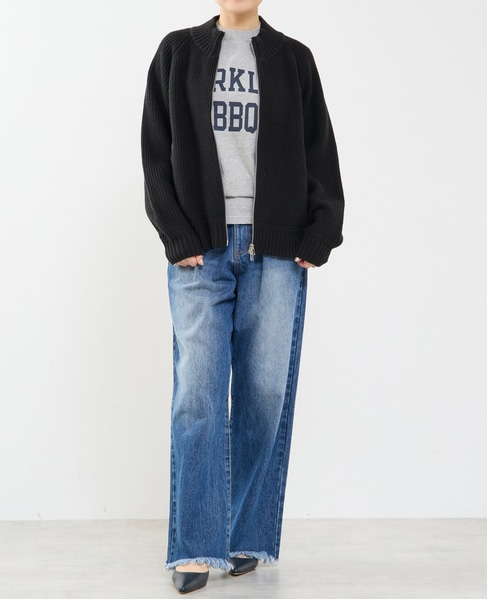 バルキージップ付ニット 詳細画像 ブラック 7