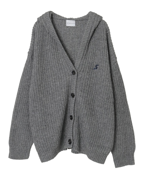 フード付きニットカーディガン 詳細画像 トップグレー 10