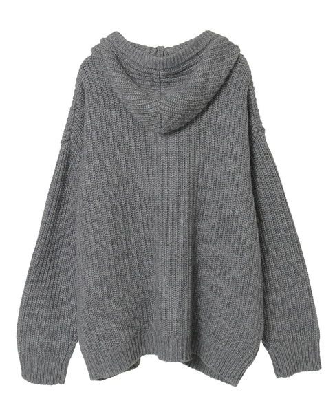 フード付きニットカーディガン 詳細画像 トップグレー 11