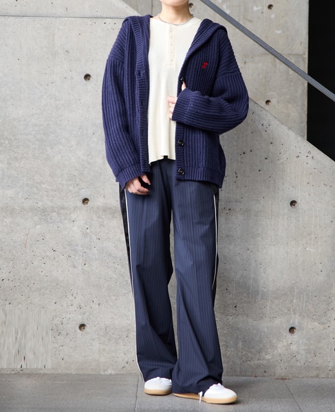 フード付きニットカーディガン 詳細画像 ネイビー 5