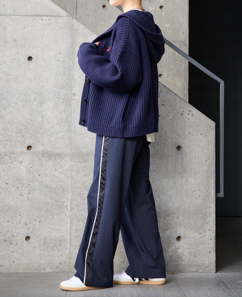 フード付きニットカーディガン 詳細画像 ネイビー 6