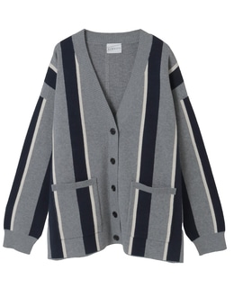 ストライプジャガードカーディガン