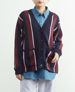 ストライプジャガードカーディガン