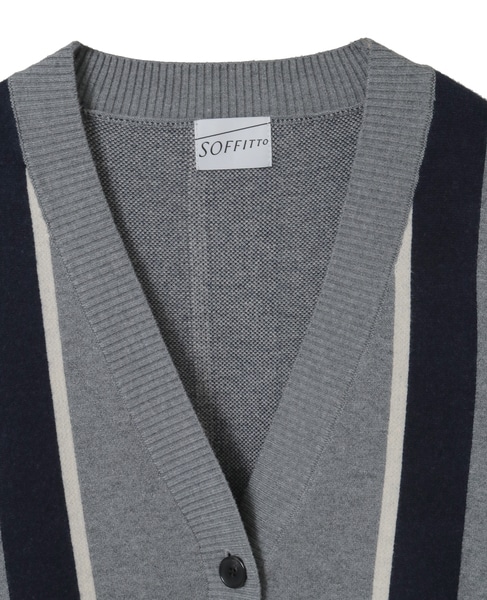 ストライプジャガードカーディガン 詳細画像 グレー系その他 3