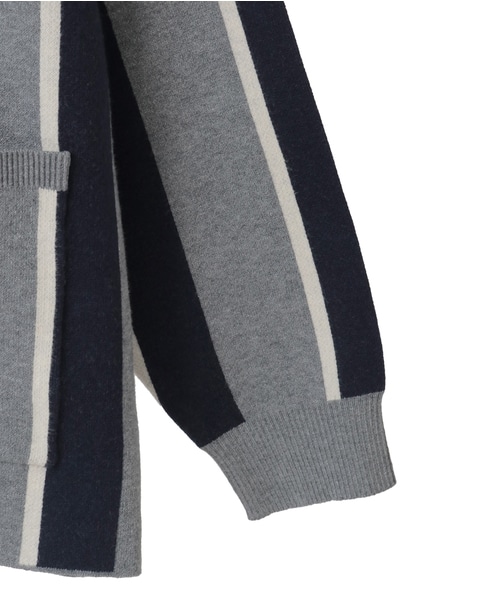 ストライプジャガードカーディガン 詳細画像 グレー系その他 4