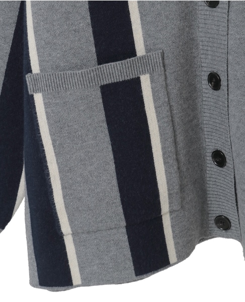 ストライプジャガードカーディガン 詳細画像 グレー系その他 5