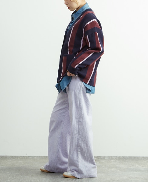 ストライプジャガードカーディガン 詳細画像 ネイビー 6