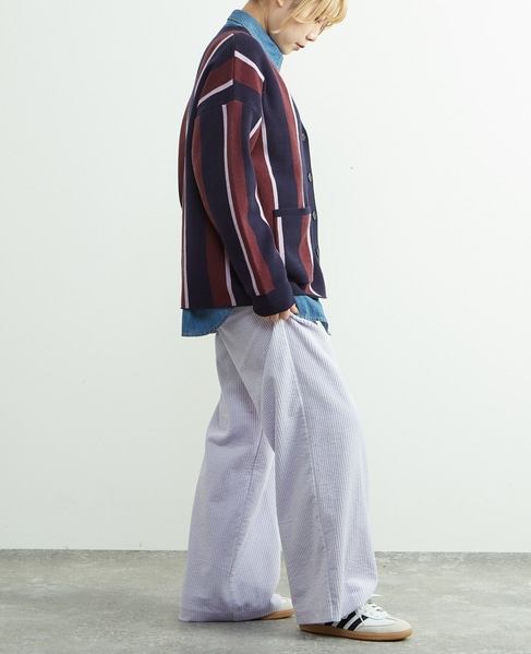 ストライプジャガードカーディガン 詳細画像 ネイビー 8