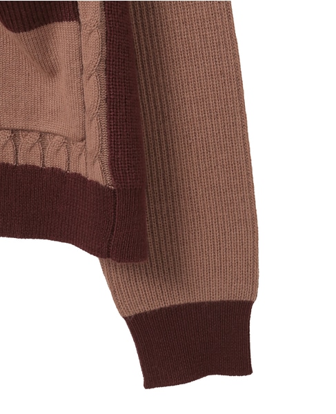 【A_/エース】ケーブルミックスカーディガン 詳細画像 ベージュ 6