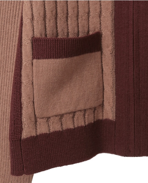 【A_/エース】ケーブルミックスカーディガン 詳細画像 ベージュ 7