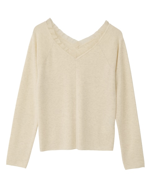オフショルダーVネックニット 詳細画像 オフホワイト 1