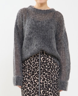 ローゲージシアーモヘヤ混ニットプルオーバー