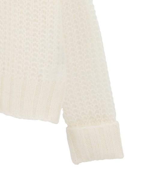 ローゲージシアーモヘヤ混ニットプルオーバー 詳細画像 オフホワイト 10