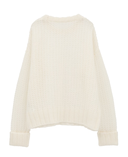 ローゲージシアーモヘヤ混ニットプルオーバー 詳細画像 オフホワイト 8