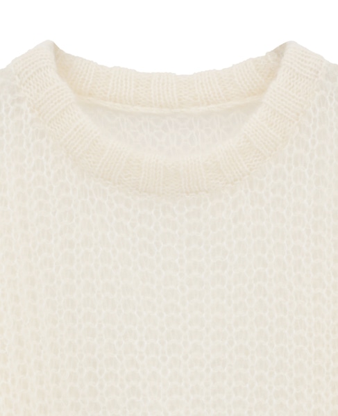 ローゲージシアーモヘヤ混ニットプルオーバー 詳細画像 オフホワイト 9