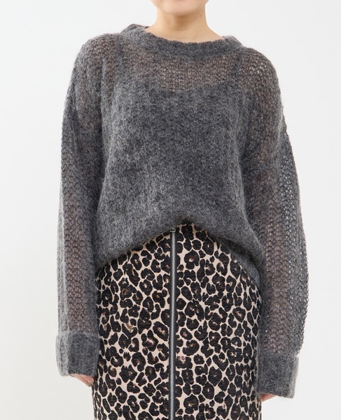 ローゲージシアーモヘヤ混ニットプルオーバー 詳細画像 チャコールグレー 1