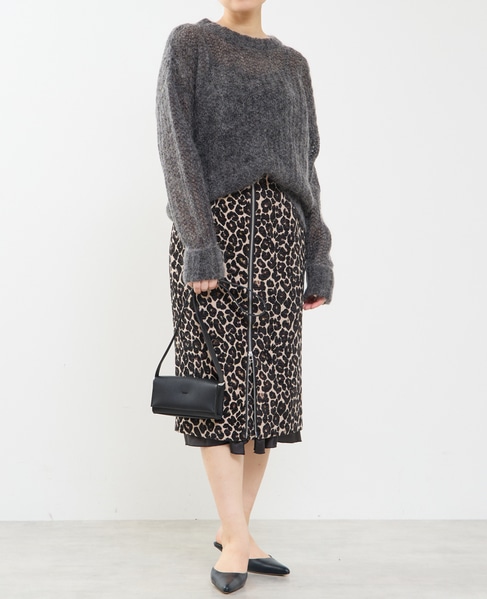 ローゲージシアーモヘヤ混ニットプルオーバー 詳細画像 チャコールグレー 10