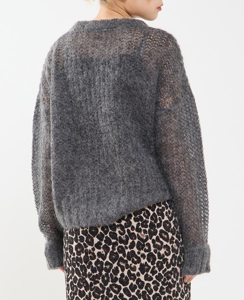 ローゲージシアーモヘヤ混ニットプルオーバー 詳細画像 チャコールグレー 3